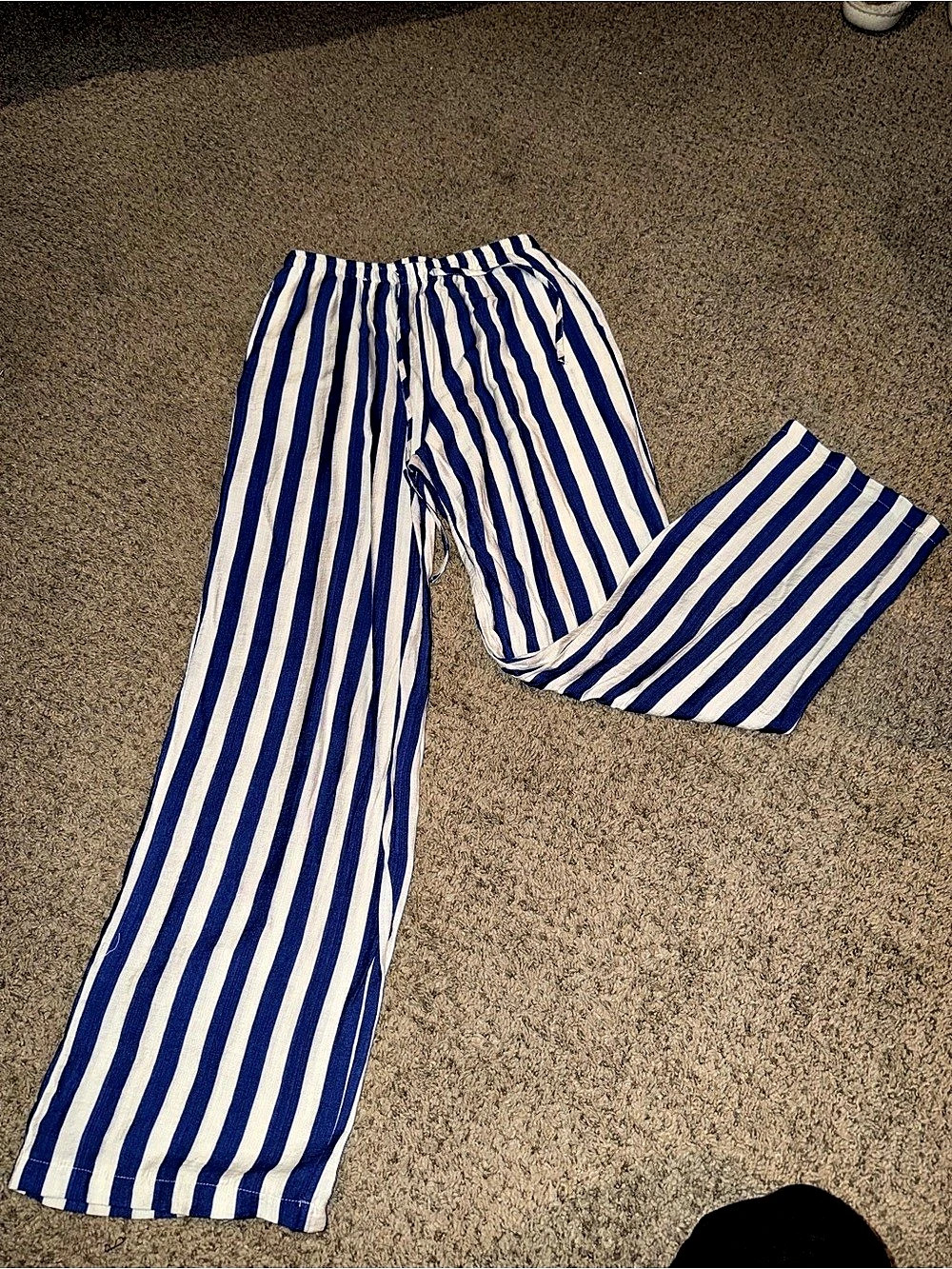 SHEIN Women's Striped Wide Leg Linen Pants Size XS